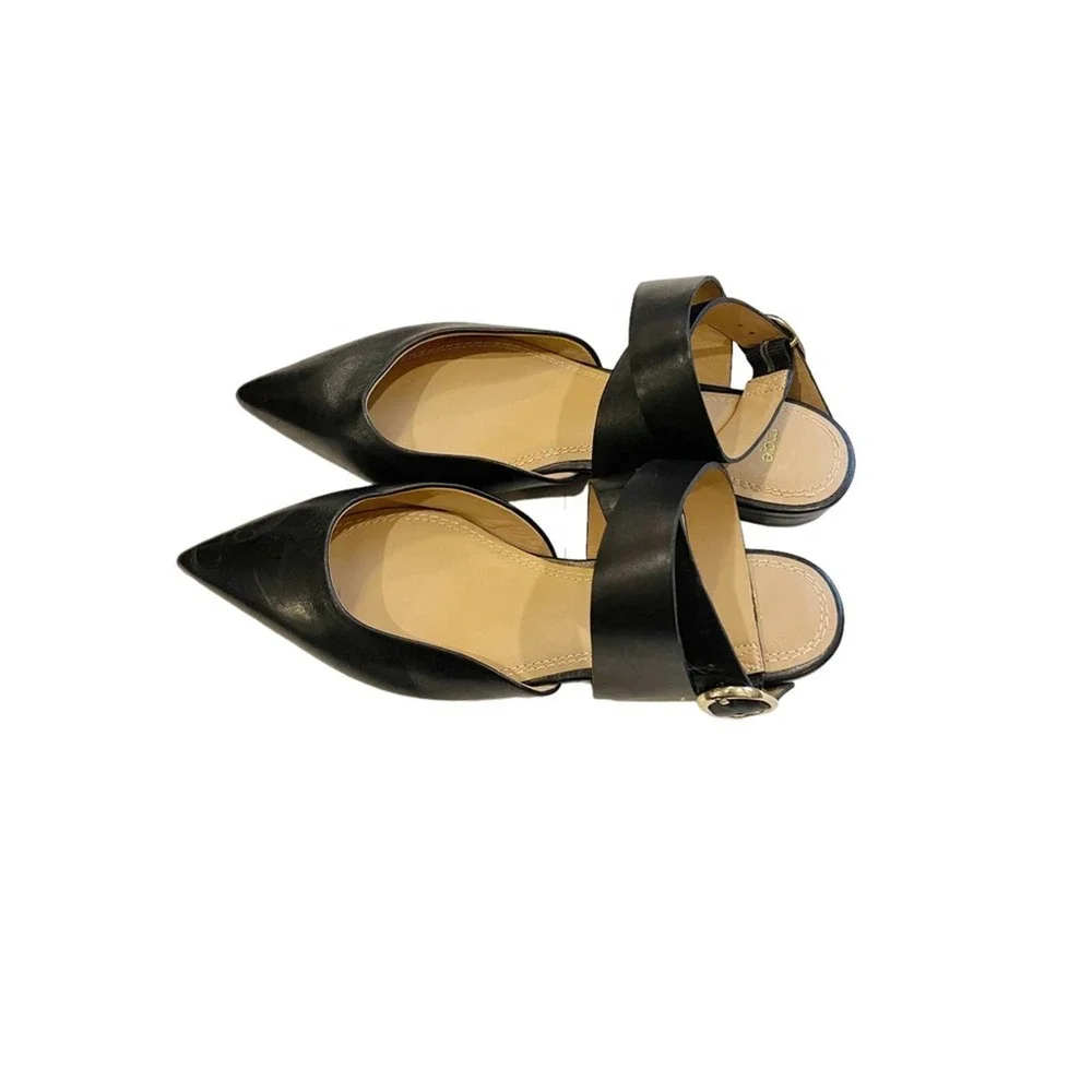 Maje Fimea Black Leather Pointed Toe Flats with Ankle Straps Size EU 38 US 8 - Picture 4 of 12